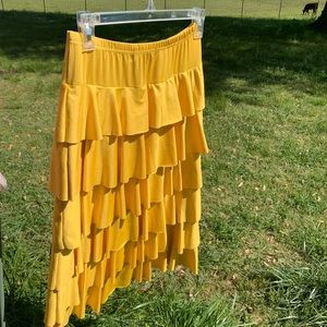 Girl layering ruffled maxi skirt sz 12 NEW